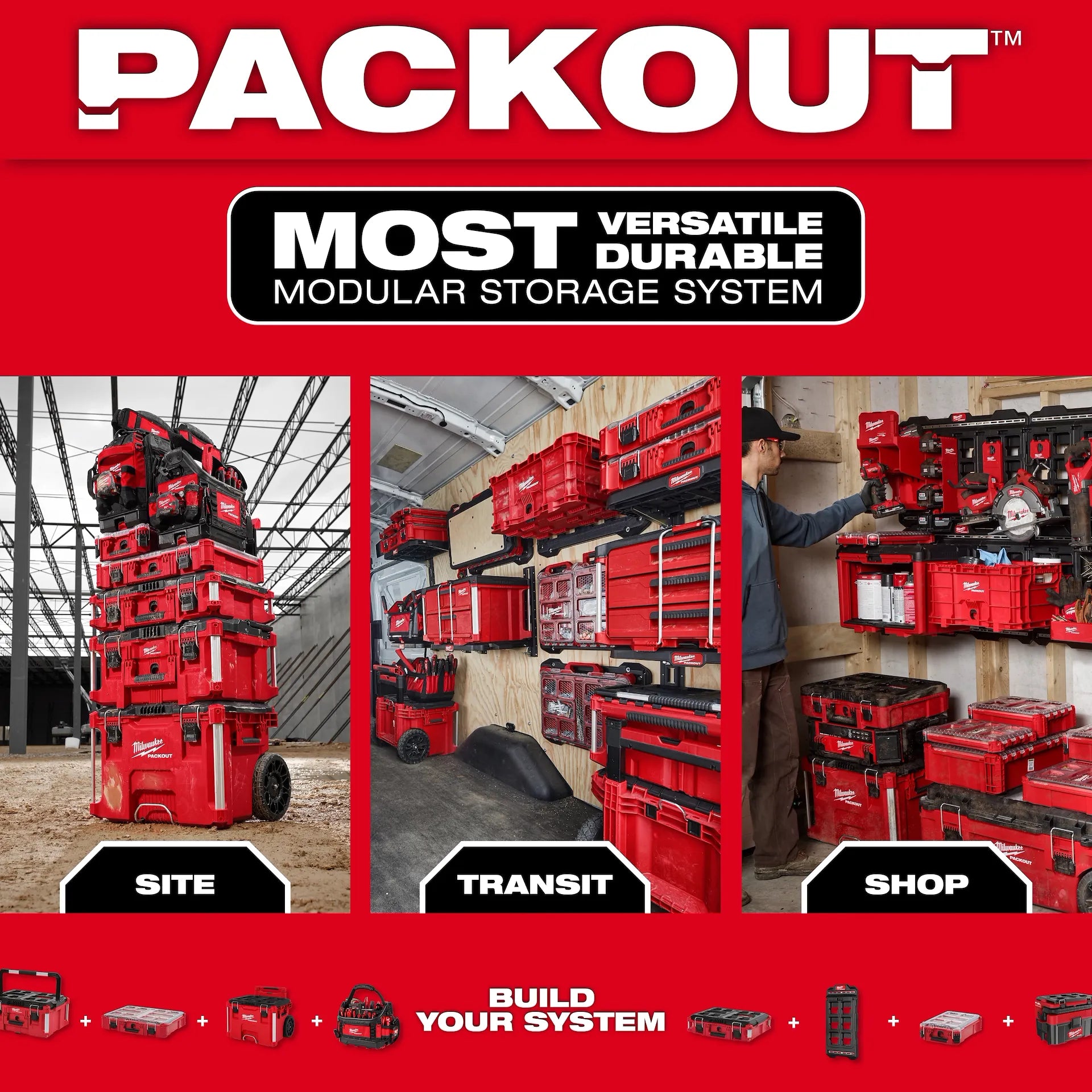 Milwaukee 48-22-8603 PACKOUT™ Tool Box M18™ Battery Rack Attachment