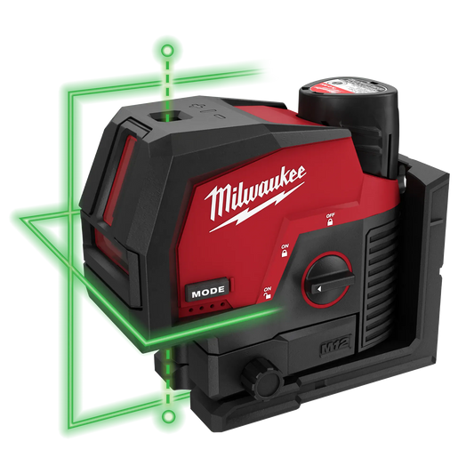 Milwaukee 3622-21 M12™ Green Cross Line & Plumb Points Laser Kit