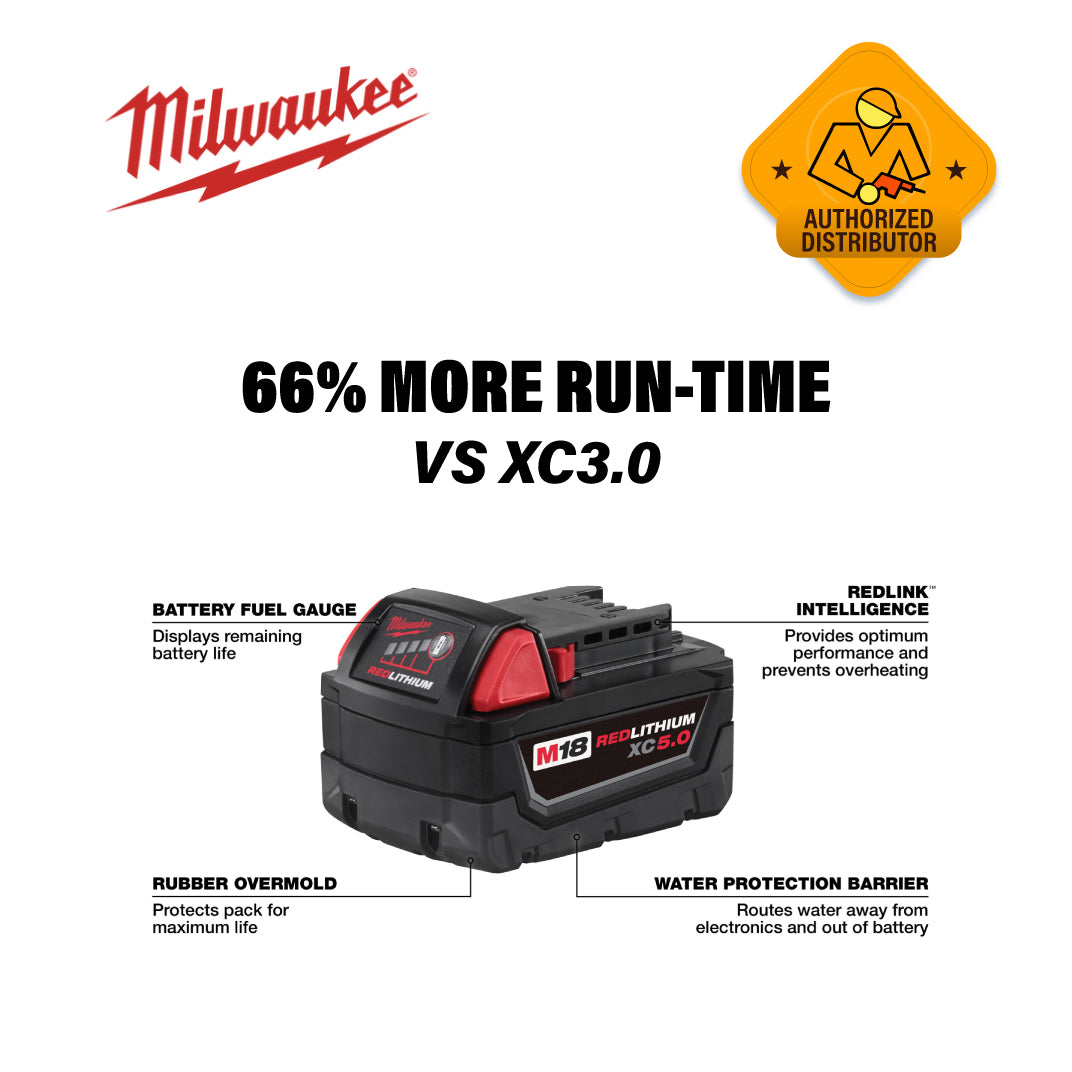 Milwaukee 48-11-1850 M18™ REDLITHIUM™ XC5.0 Extended Capacity Battery Pack