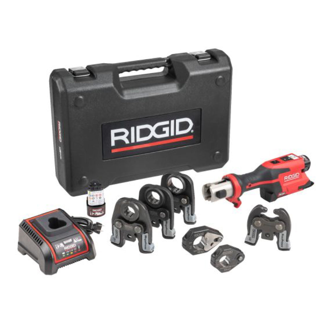 RIDGID 78228 RP 251 Press Tool Battery Kit 1/2"-1" MegaPress Jaws and 1/2"-3/4" Rings with C1 Actuator