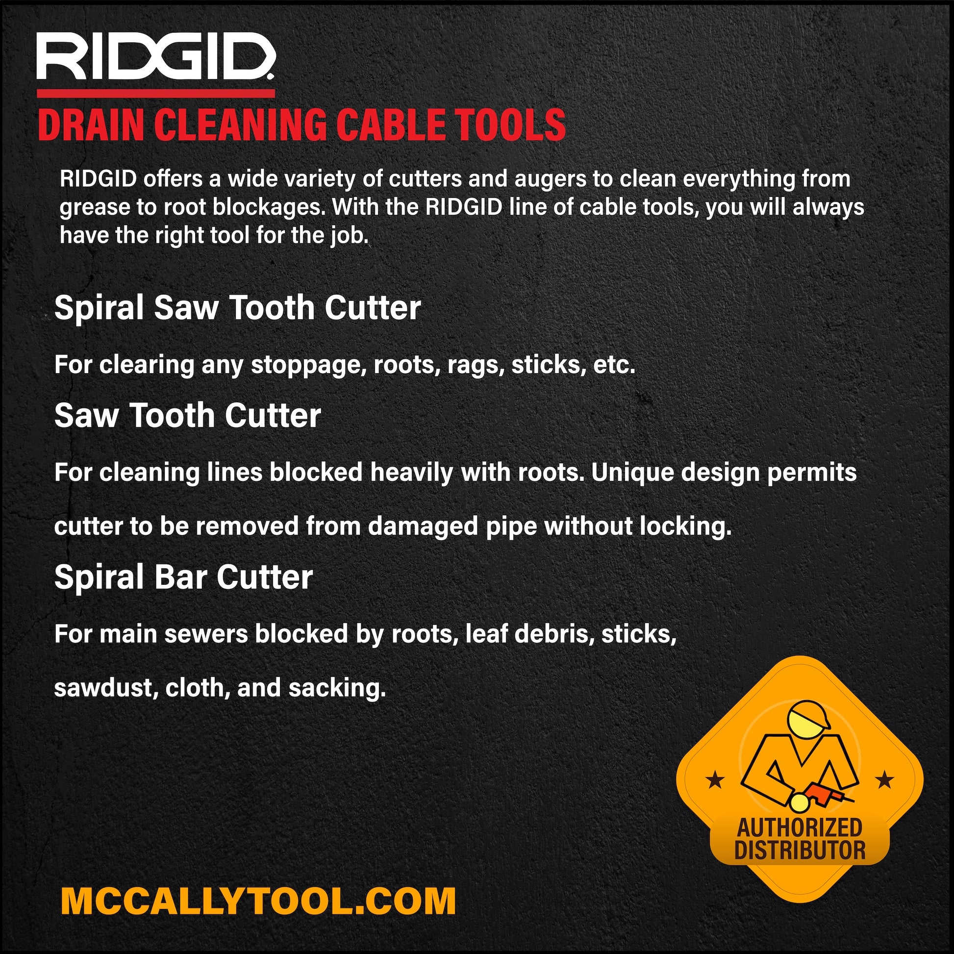 RIDGID | Drain Cleaning | Heavy Blockage Cutters