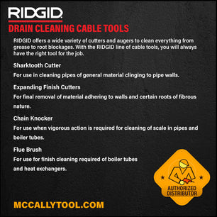 RIDGID Drain Cleaning Tools | Cutters, Knockers, Brushes