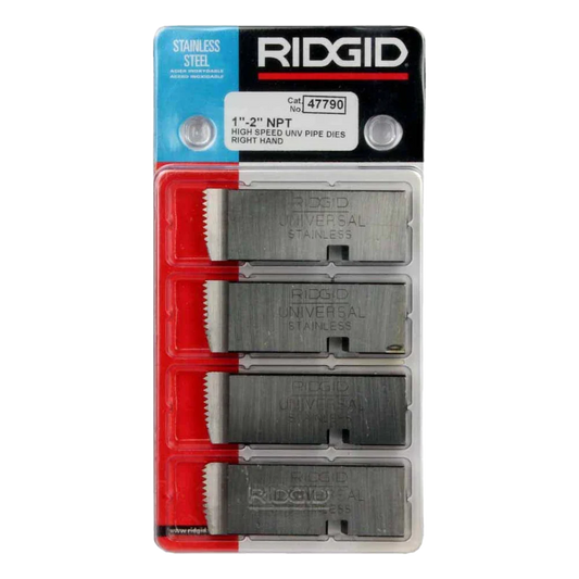 RIDGID 47790 1"-2" - 11-1/2 NPT Universal Dies High Speed for Stainless Steel RH (4pk)