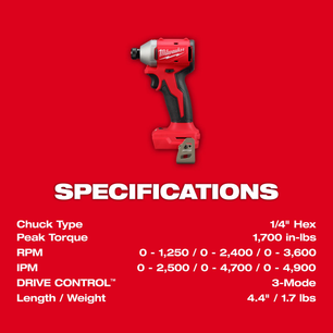 Milwaukee 3693-24CX M18™ 4 Tool Combo Kit