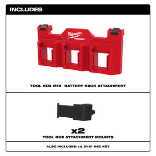 Milwaukee 48-22-8603 PACKOUT™ Tool Box M18™ Battery Rack Attachment