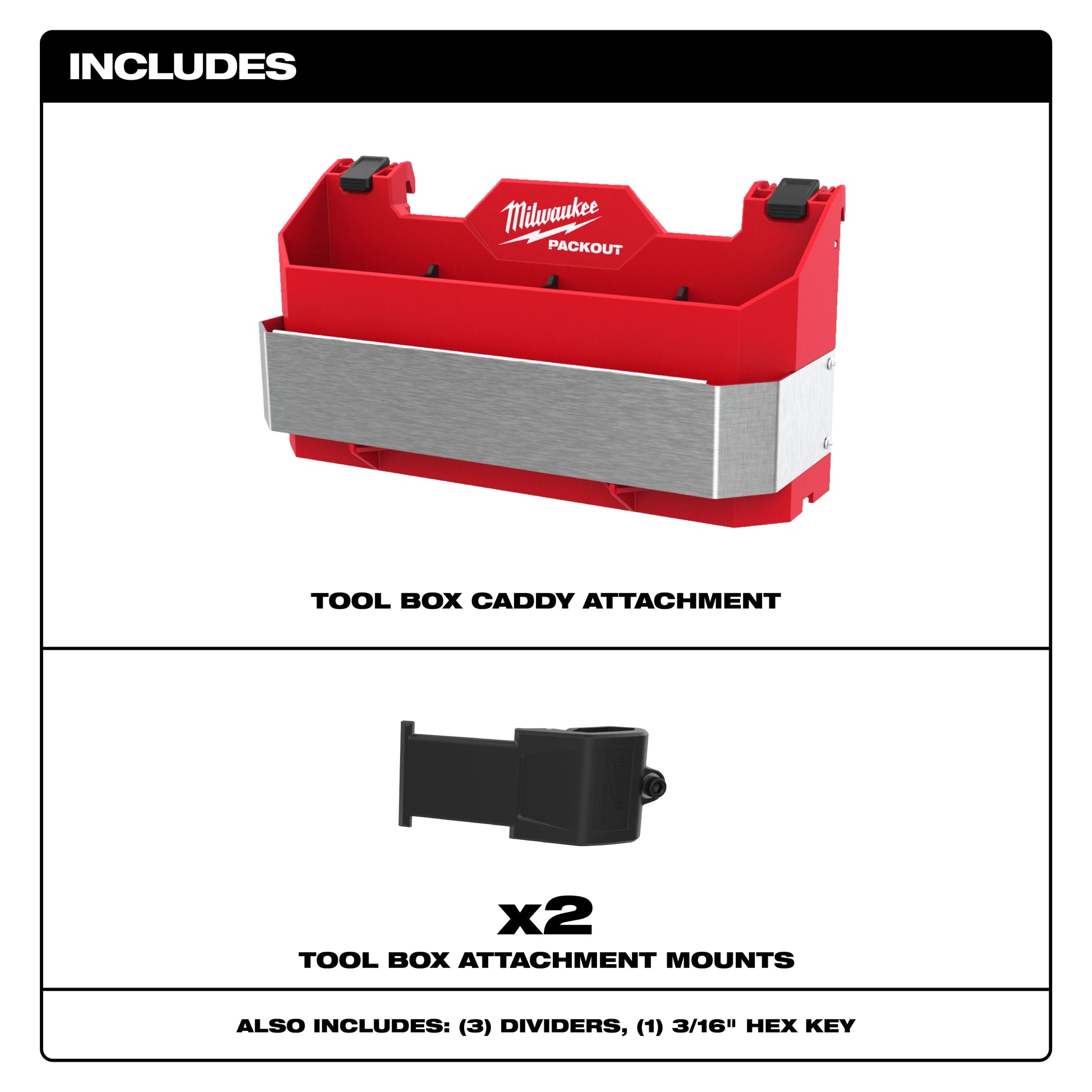 Milwaukee 48-22-8602 PACKOUT™ Tool Box Caddy Attachment