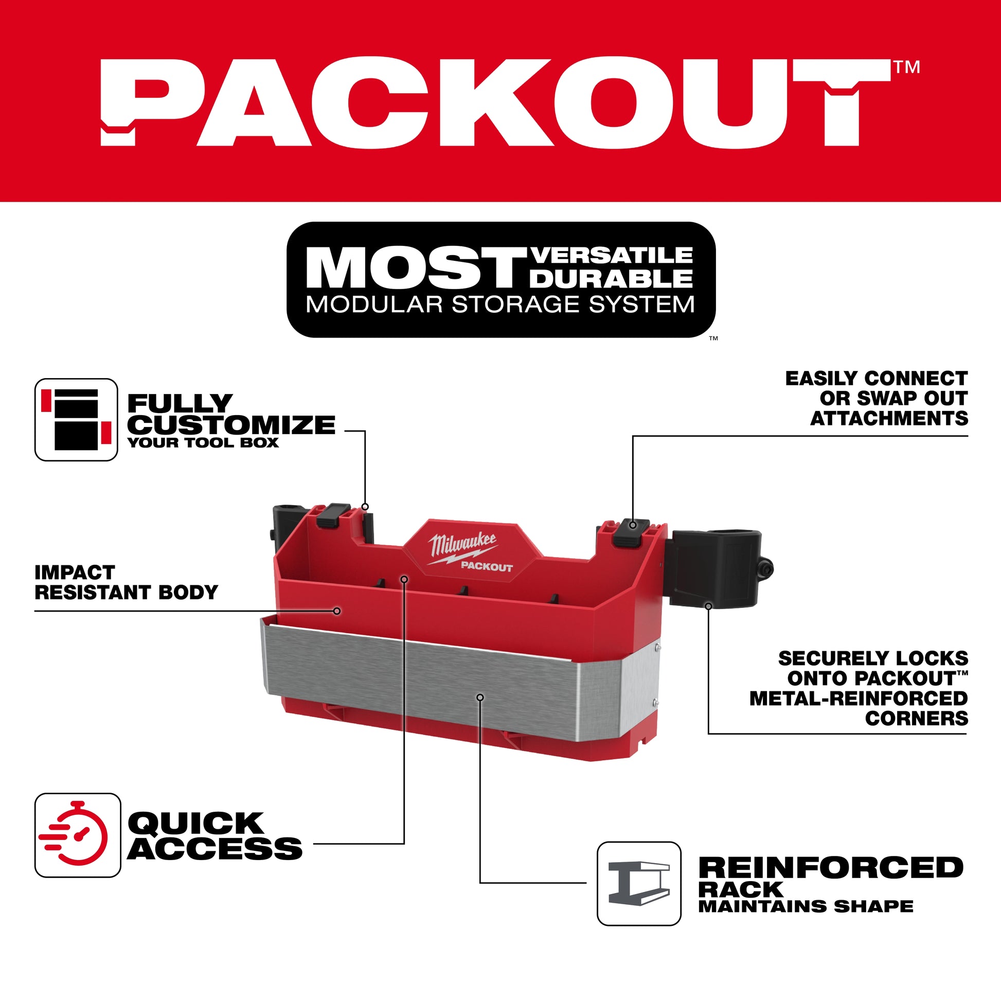 Milwaukee 48-22-8602 PACKOUT™ Tool Box Caddy Attachment