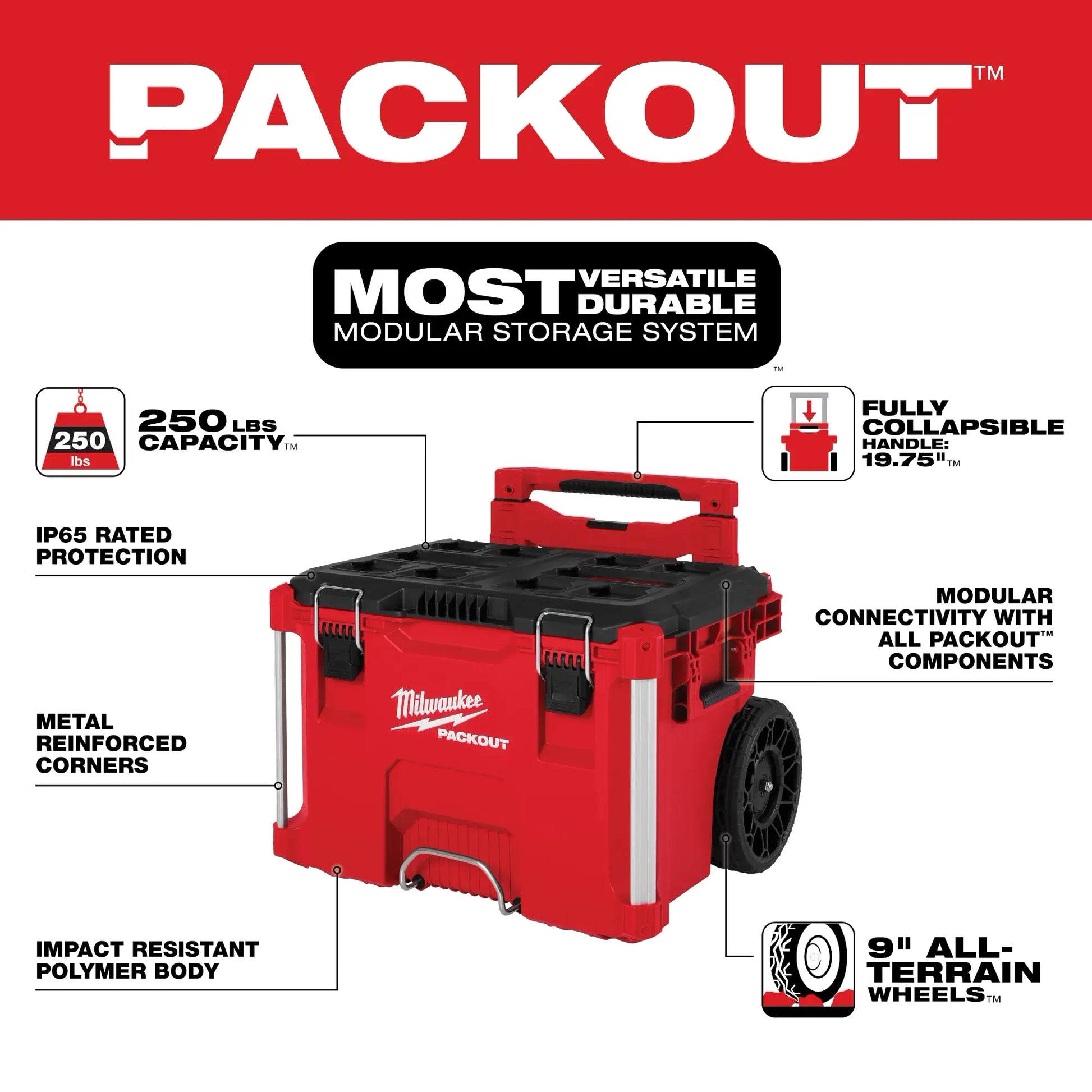 Milwaukee 48-22-8427 PACKOUT™ Rolling Tool Box