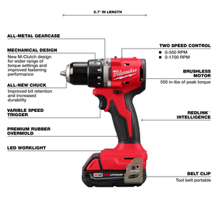 Milwaukee 3692-22CT M18™ Compact Brushless 2-Tool Combo Kit