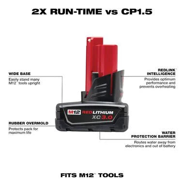 Milwaukee 48-11-2412 M12 REDLITHIUM™ XC Battery Two Pack