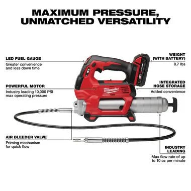 Milwaukee 2646-21CT M18™ Cordless 2-Speed Grease Gun Kit