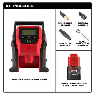 Milwaukee M12™ Compact Inflator 2475-20 at McCally Tool