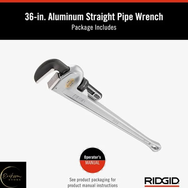 RIDGID 31110 836 36" Aluminum Straight Pipe Wrench